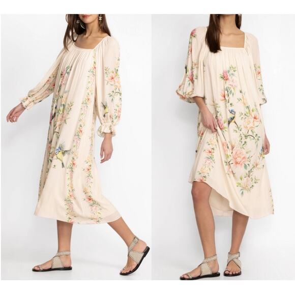 Johnny Was Byrdie Floral Boho Viscose Midi Dress - Picture 7 of 13